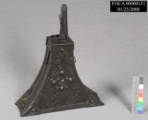 triangular shaped metal flask