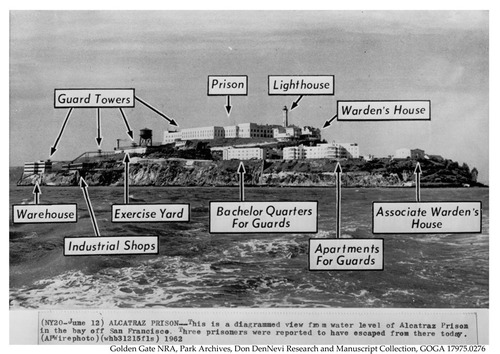 Press Photo of Alcatraz Buildings After the 1962 Escape