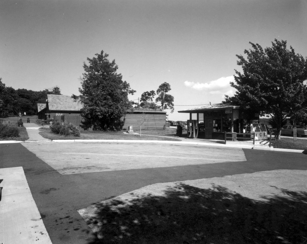 VA-119-63	VIEW OF BIG MEADOWS WAYSIDE COMPLEX FROM GAS PUMPING AREA. LOOKING SOUTHEAST.  More about HAER Photo Documentation...