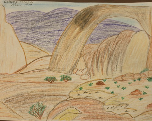 student drawing of Rainbow Bridge