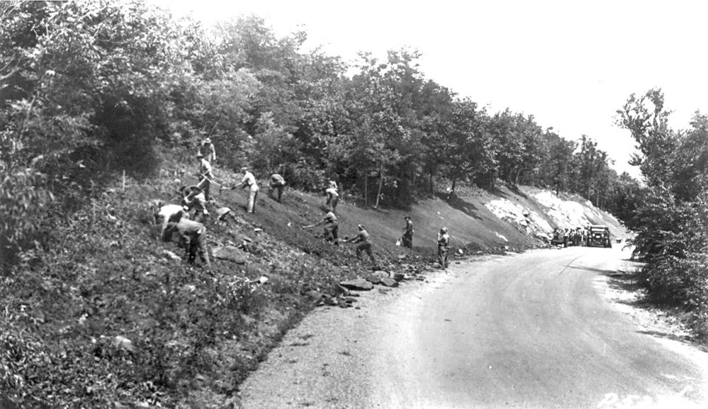 VA-119-101	Catalog H History 1, C.C.C., 34 Landscaping, Negative No. 1340 (Photographer and date unknown) BANK BLENDING WORK BY CCC.