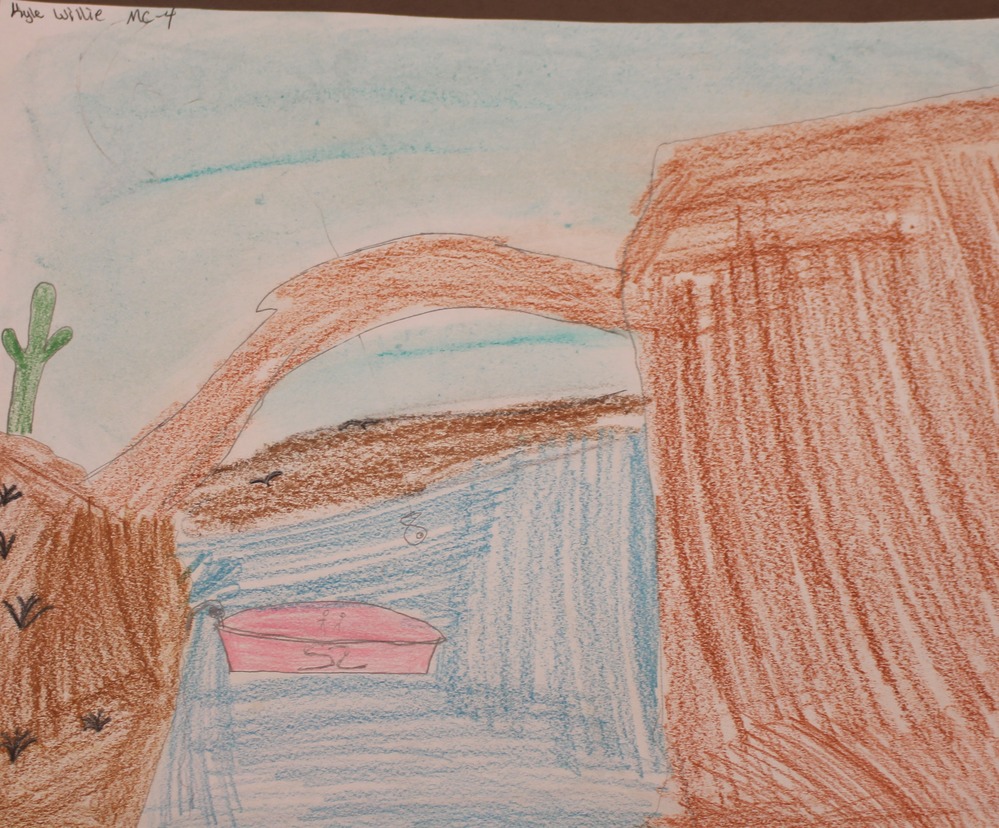 student drawing of Rainbow Bridge