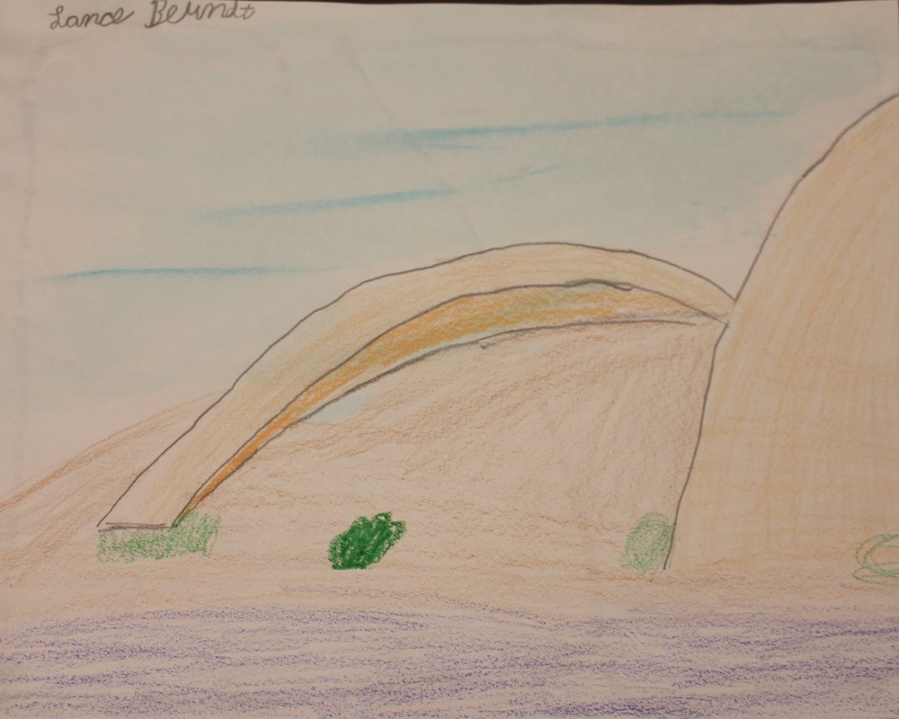 student drawing of Rainbow Bridge