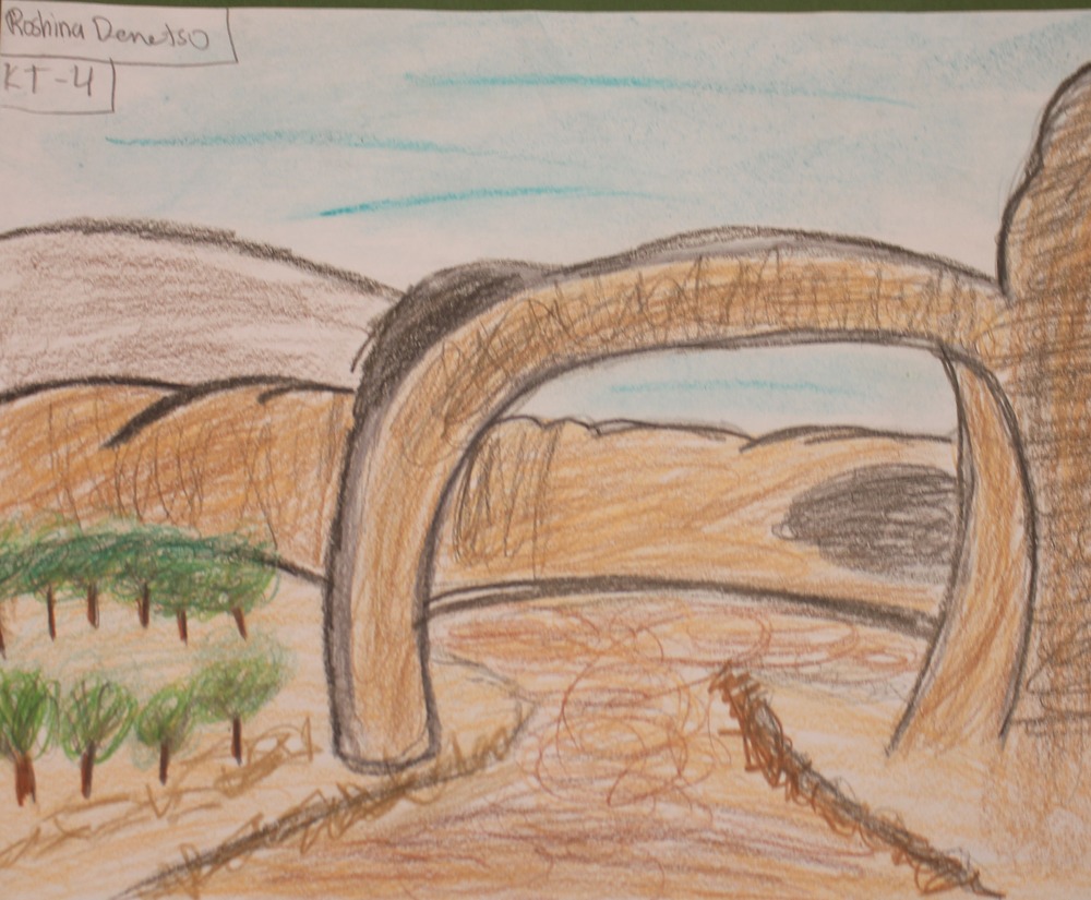 student drawing of Rainbow Bridge