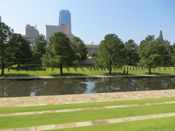 The Reflecting Pool with Downtown OKC in the Background