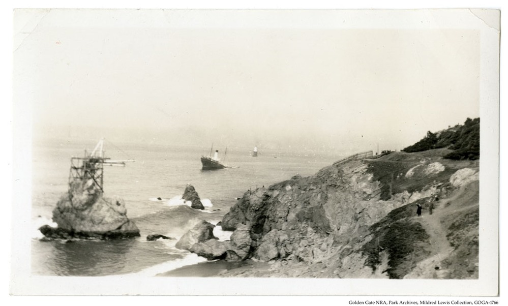 GOGA-1766 Mildred Lewis Collection Photograph of a shipwreck off of Land's End