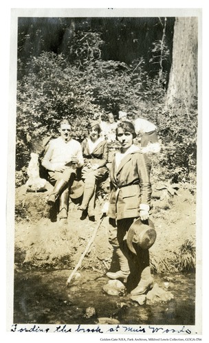 GOGA-1766 Mildred Lewis Collection Mildred and friends at Muir Woods