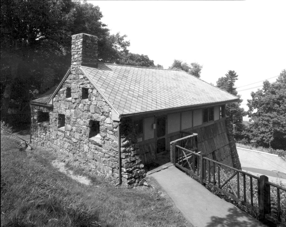 VA-119-51	SKYLAND. PERSPECTIVE VIEW OF MASSANUTTEN LODGE, UPHILL VIEW. LOOKING EAST.  More about HAER Photo Documentation...