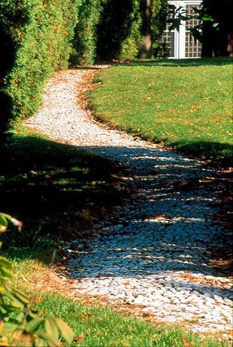 A Marble Chip Walk in the Gardens