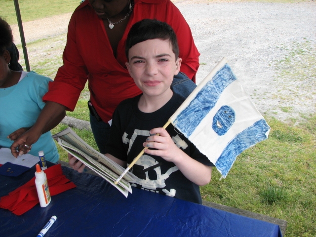 Some kids made flags that were similar to historic regimental flags, with their own touches.
