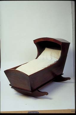 This cradle is believed to be the one used by the infant John Quincy.
