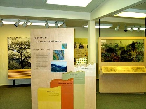 Exhibits are inside the building.