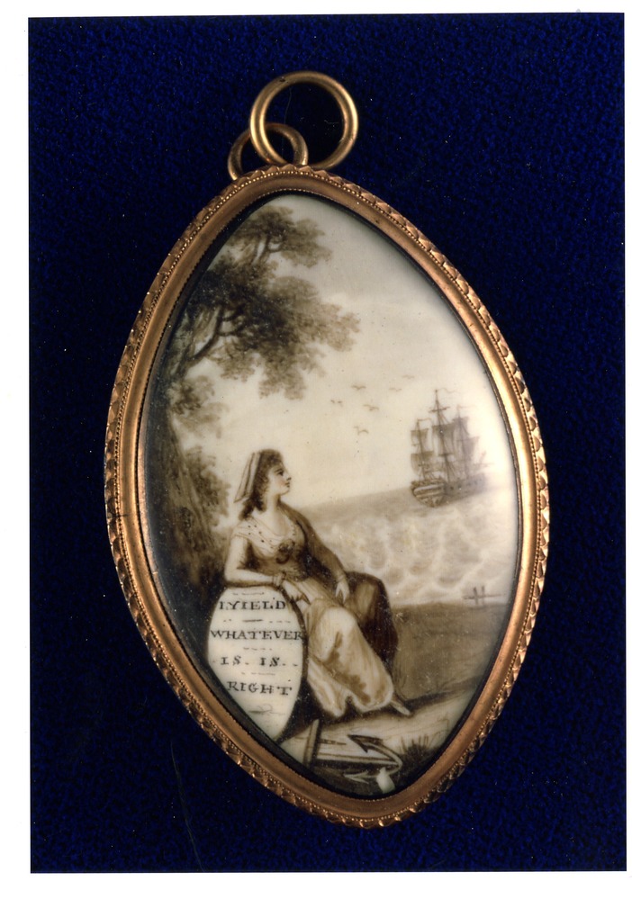 Locket given to Abigail Adams by John Adams during the Revolutionary War. The locket can be found in the Memorial Room of the Old House.