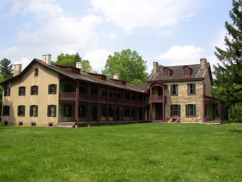The South Wing of the Gallatin House contains the original Brick House, the frame house and post Gallatin additions.
