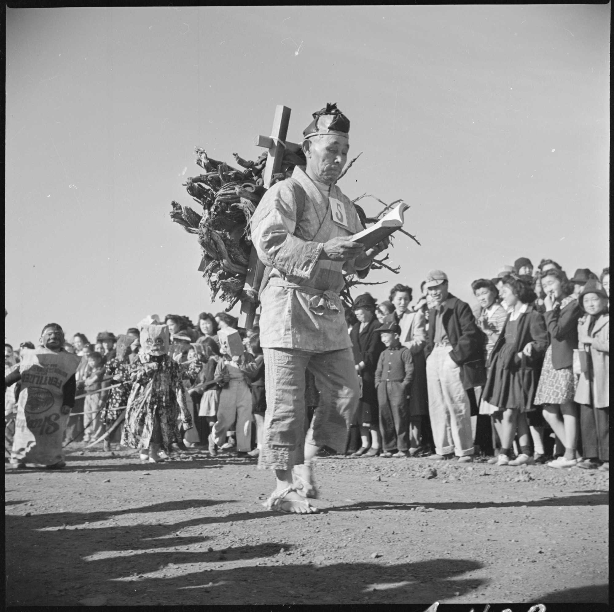Great originality in costumes was shown at the Harvest Festival parade held at this relocation center