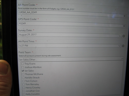 GRSM Accuracy Assessment. Plot Code: GRSM_AA_0249_1