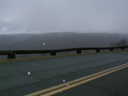 Deteriorated Timber Guardrails along Mainline at Blue Ridge Parkway, Ridge District in December 2008
