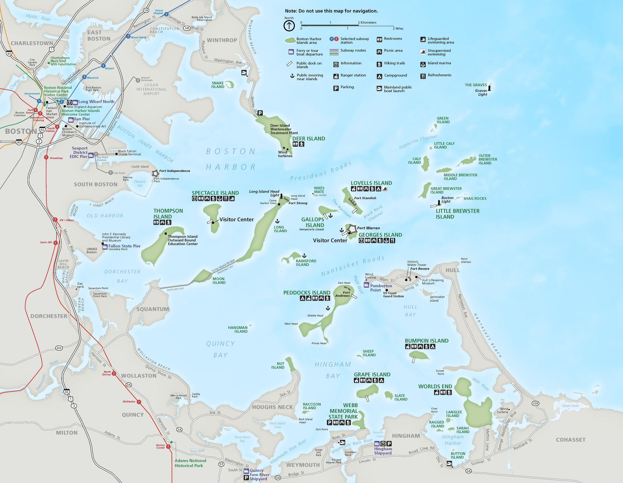  Map of Boston Harbor Islands National Recreation Area.