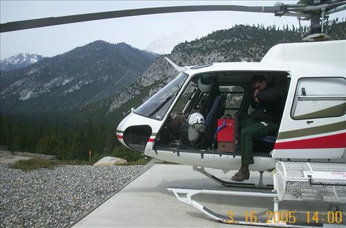 Aerial fusee ignition device used to ignite Lewis Creek prescribed burn, Sequoia and Kings Canyon National Parks, March 2005