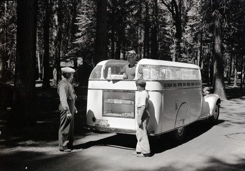 Y.P.C. Co delivery truck in campground