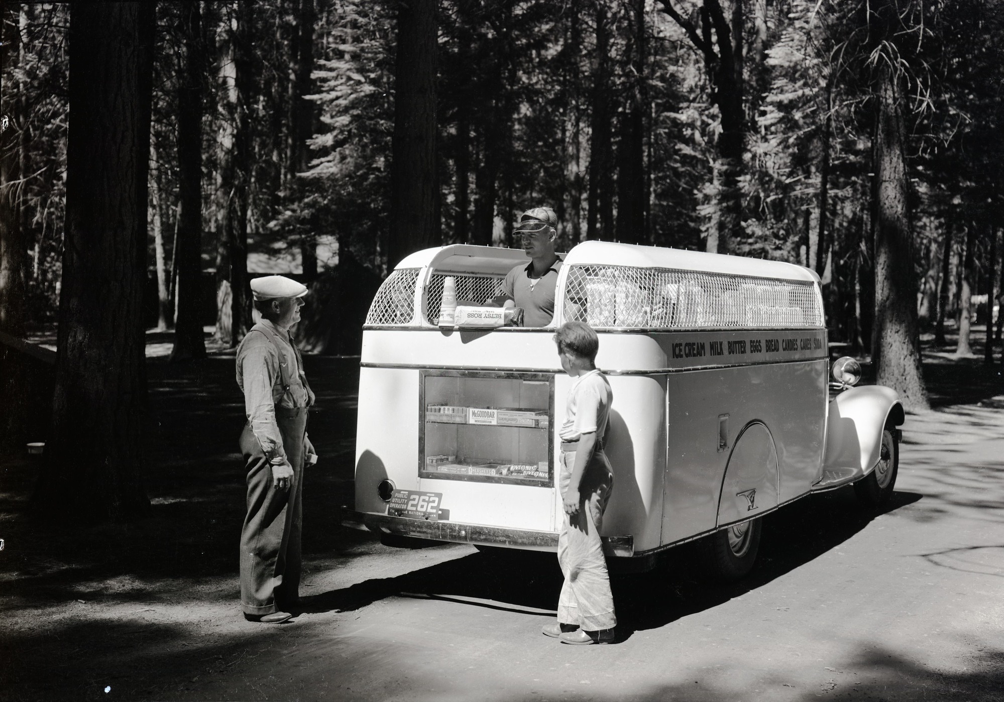 Y.P.C. Co delivery truck in campground