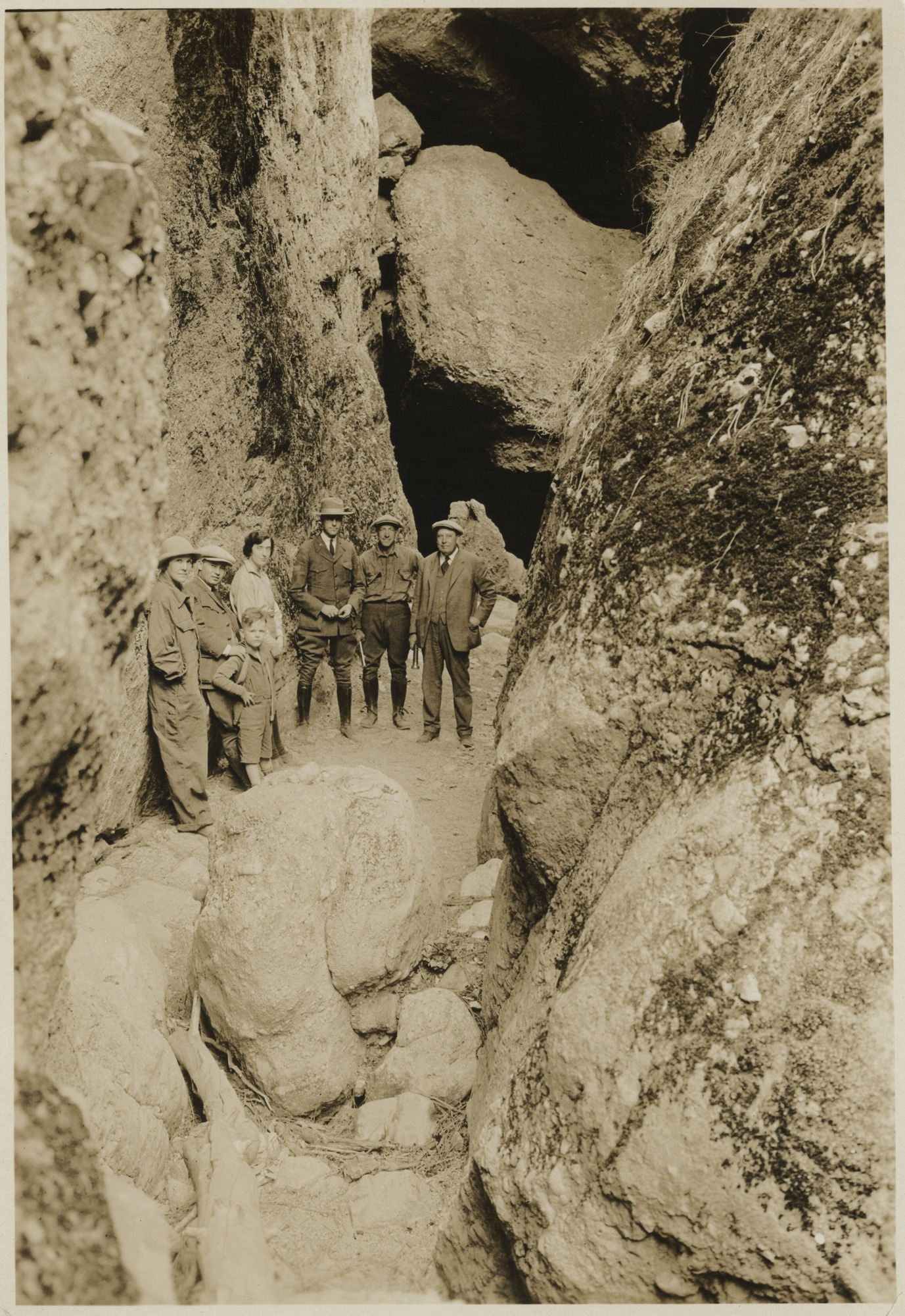 At Bear Gulch Caves During Superintendent's Trip 1927