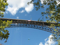 View of bridge from the bottom looking up