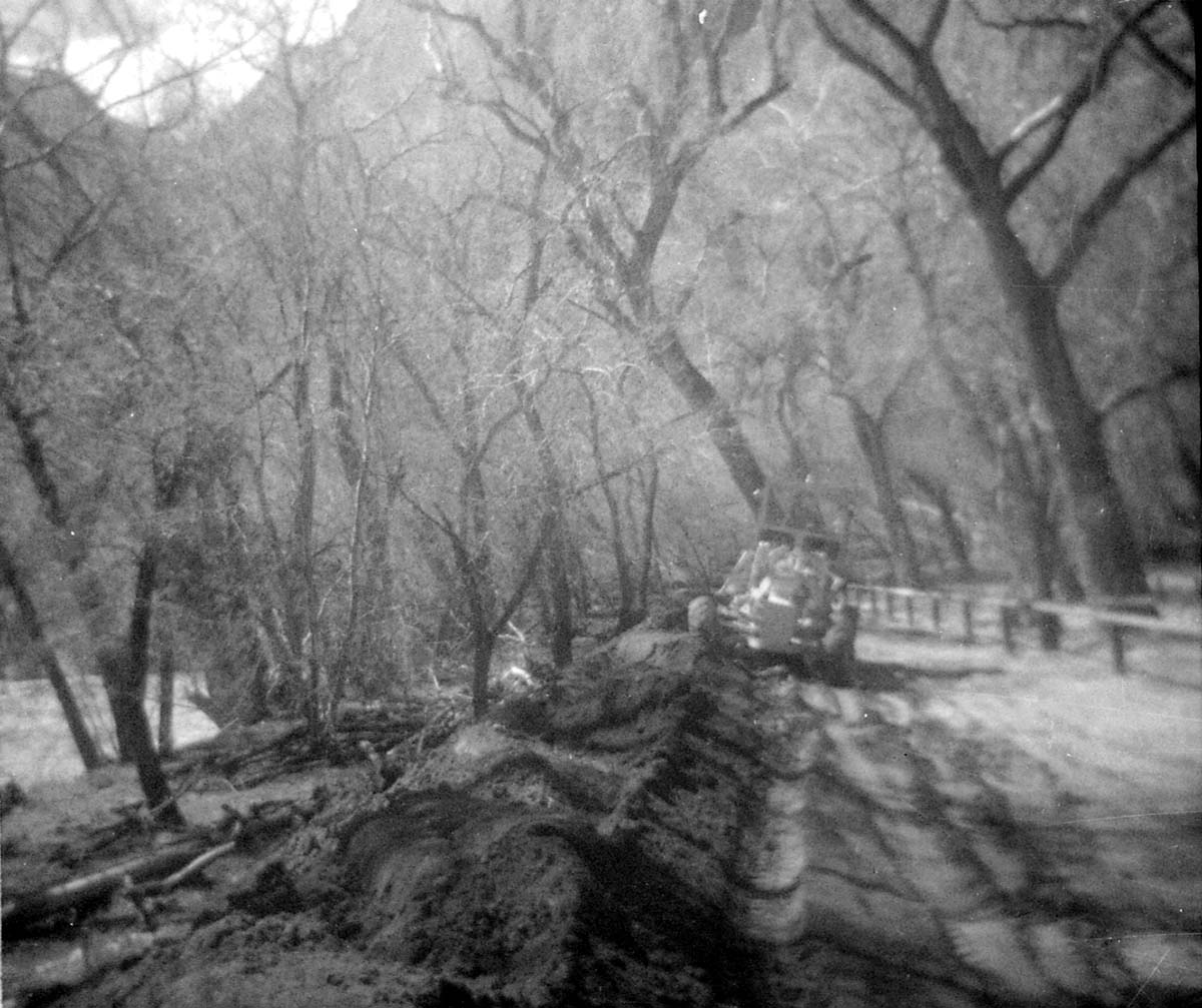 The clearing/cleaning and setting up the lodge spray field.
