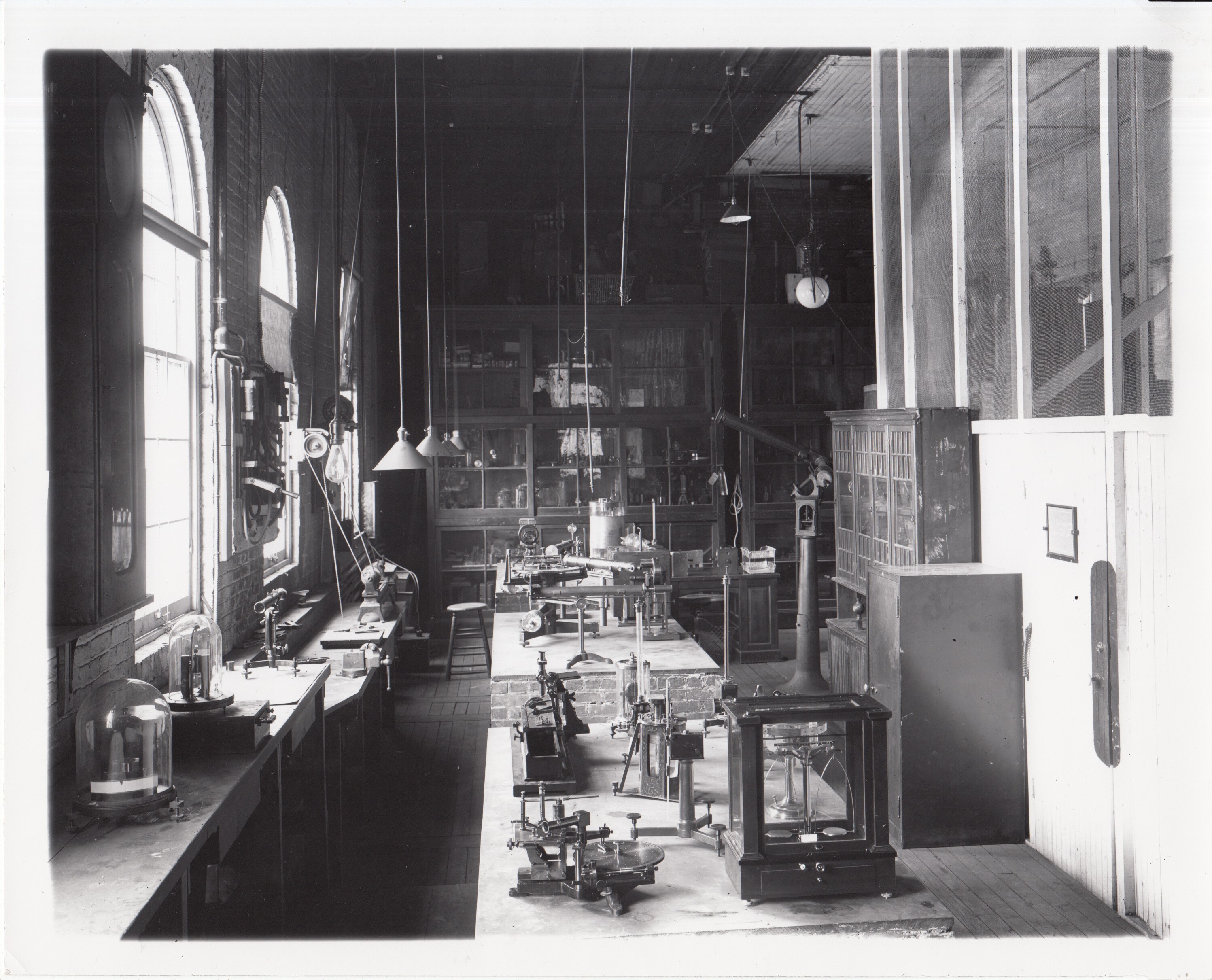 Telescope and brick tables in Galvanometer Room - Building 1.