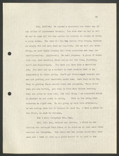 Transcript of the White House Conference of the National Council of Negro Women, Inc., April 4, 1938