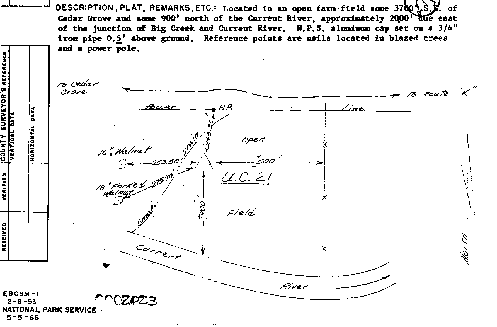 00002023 Survey Monumentation Sketch