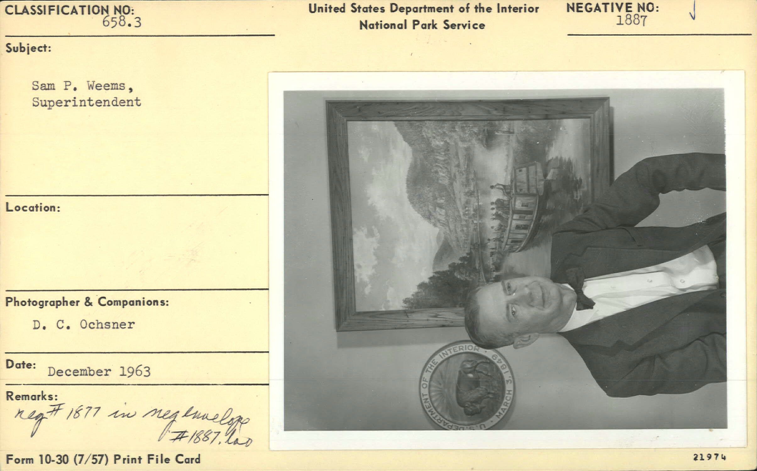 Sam P. Weems, Blue Ridge Parkway Superintendent