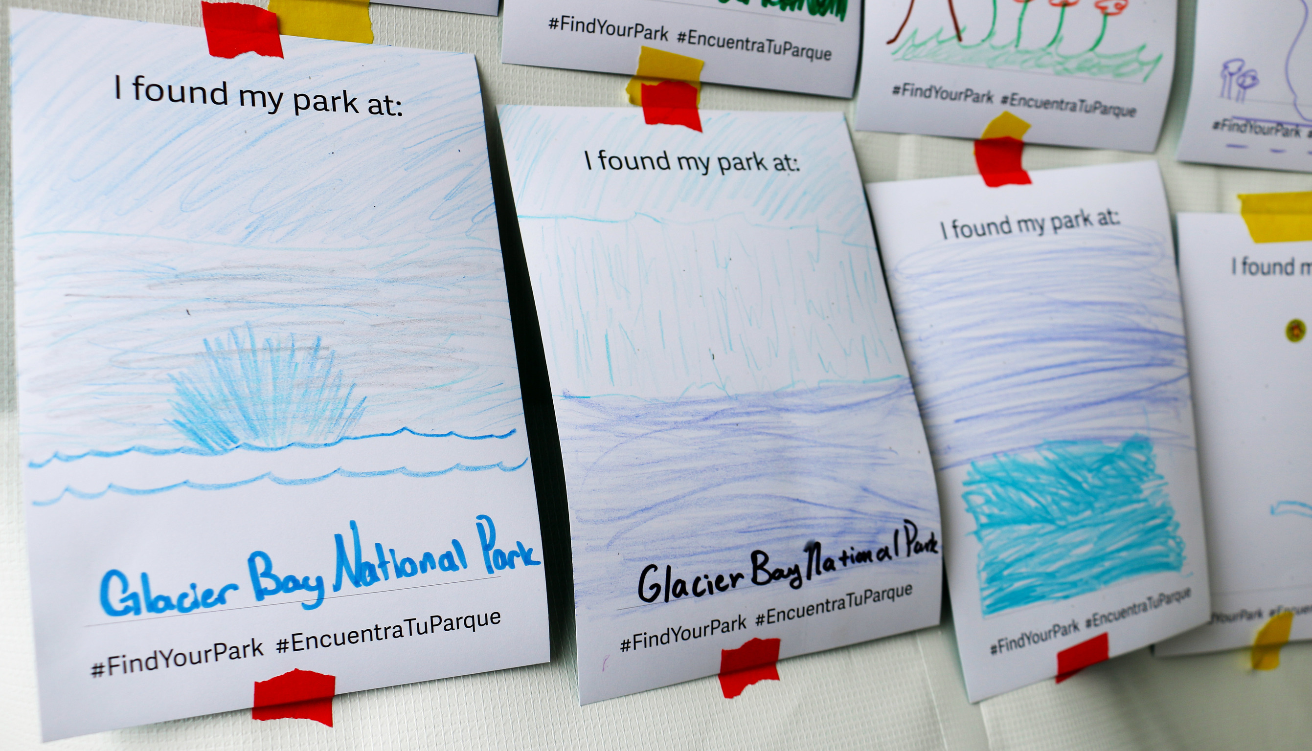 Drawings in the Find Your Park booth