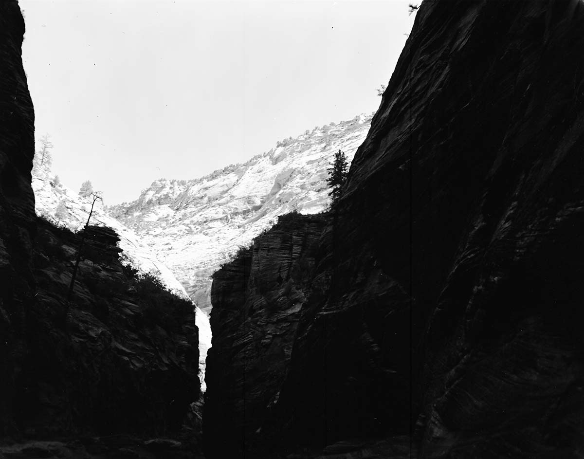 BW Photos of the Temple of Sinawava.