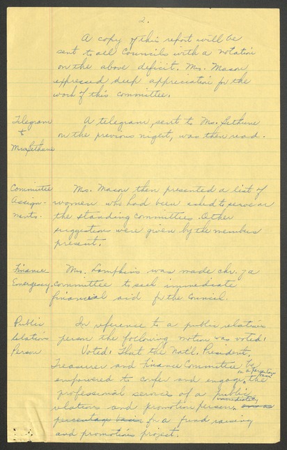 NCNW meeting minutes, 1954