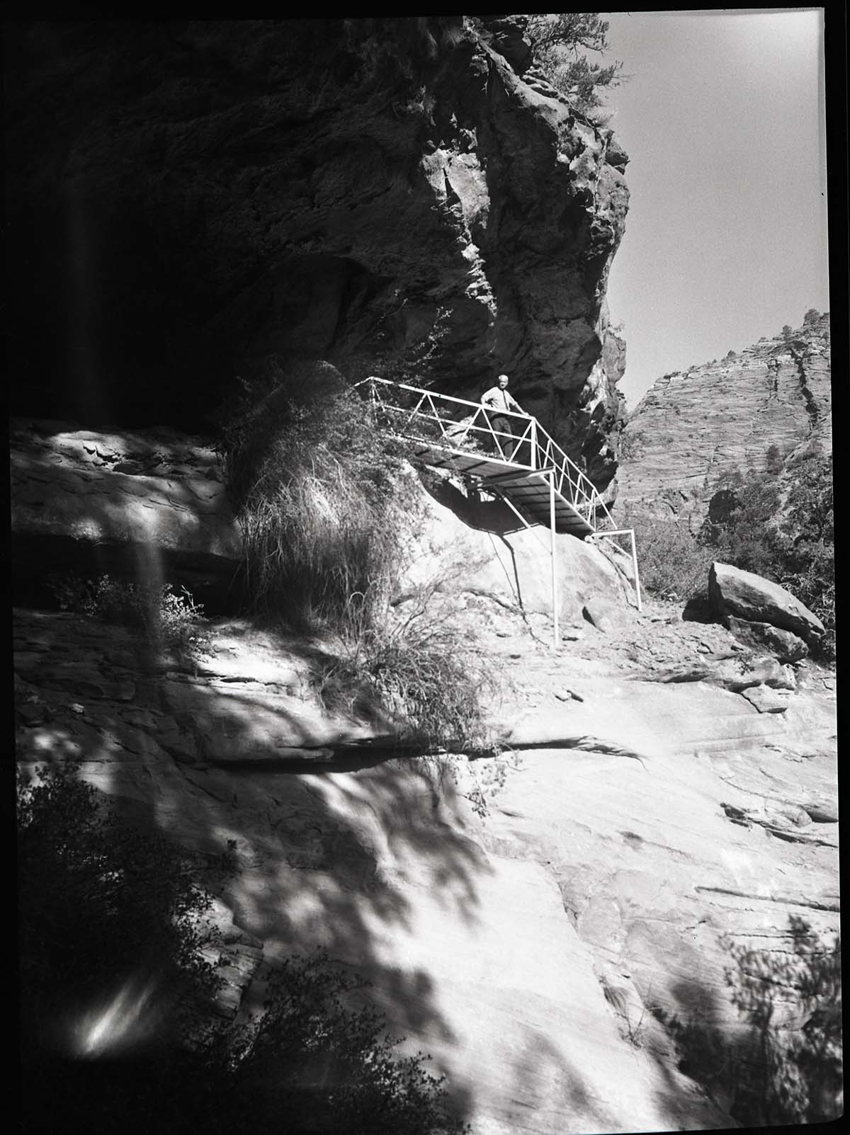 Canyon Overlook Trail - prefabricated steel bridge in place.
