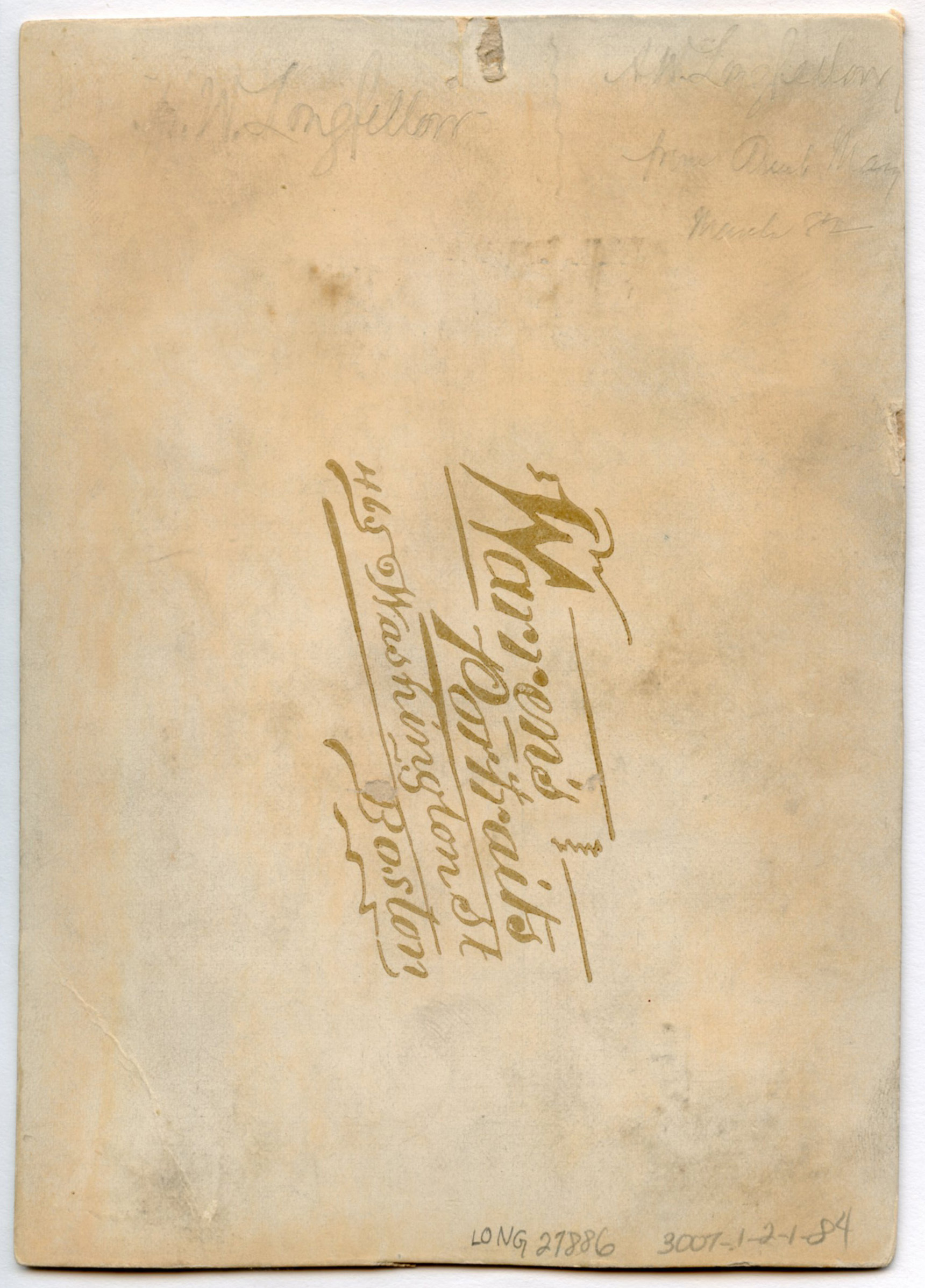 Back of a cabinet card.