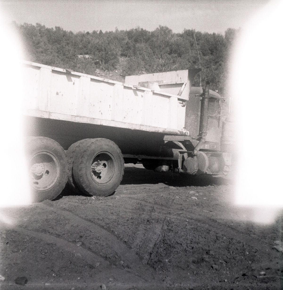 Construction vehicle during road grading to Chamberlain Ranch and the Narrows.
