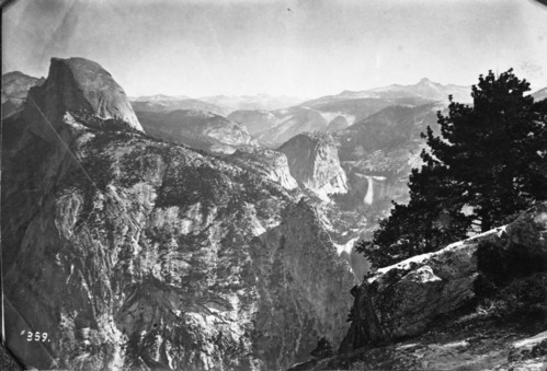 #359 Vernal & Nevada Falls from Glacier Point.