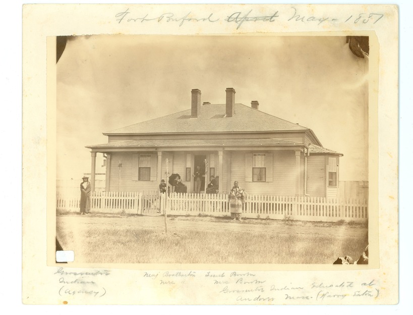 Group in Front of Major D H. Brotherton's House, Fort Benford