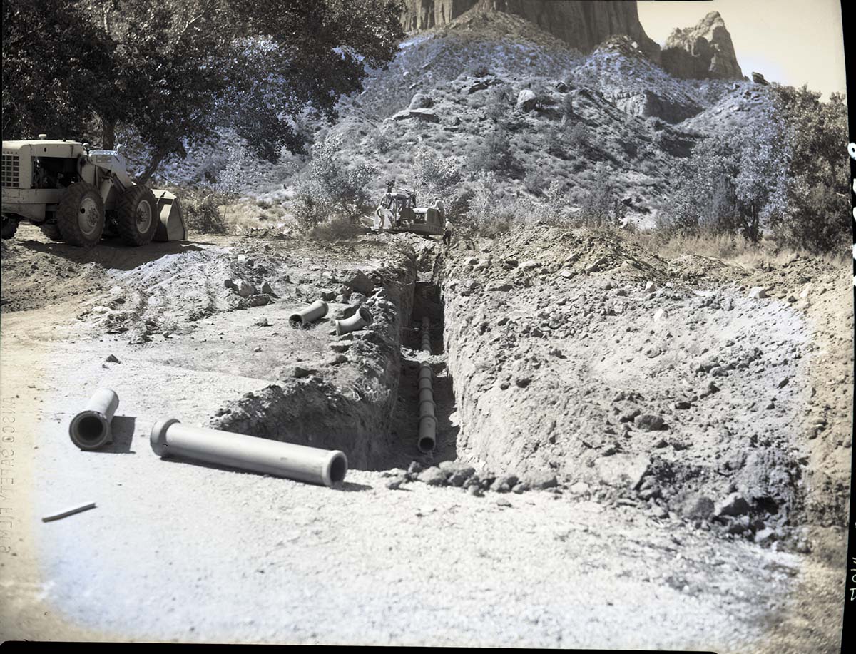 Sewer line construction, Watchman Residential Area.