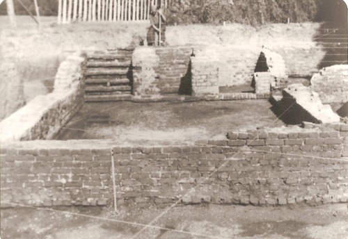 Uncovered archeological foundation