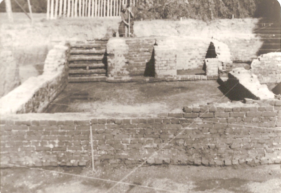 Uncovered archeological foundation