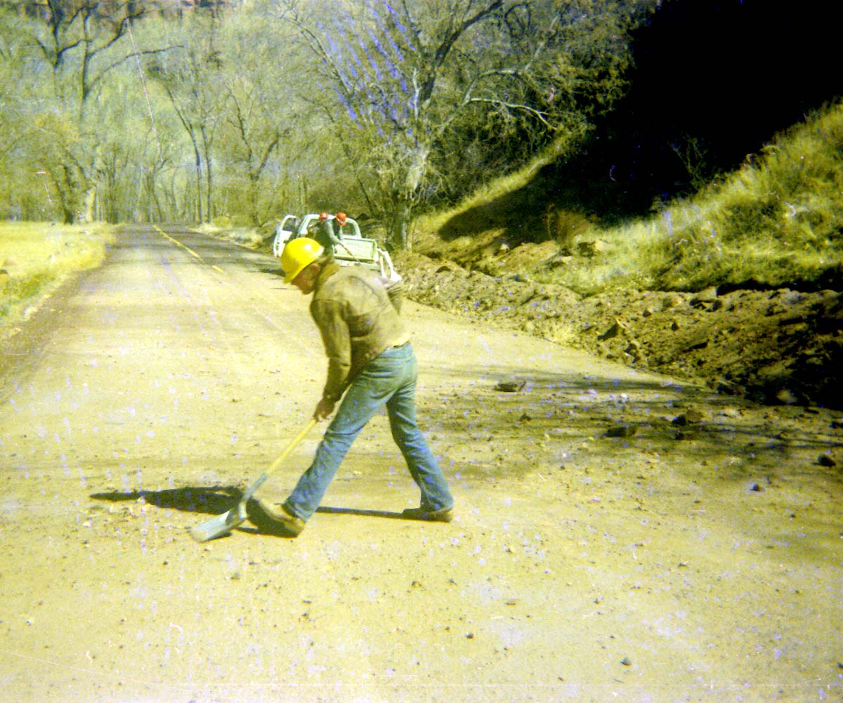Man working on the Zion Lodge utilities project.
