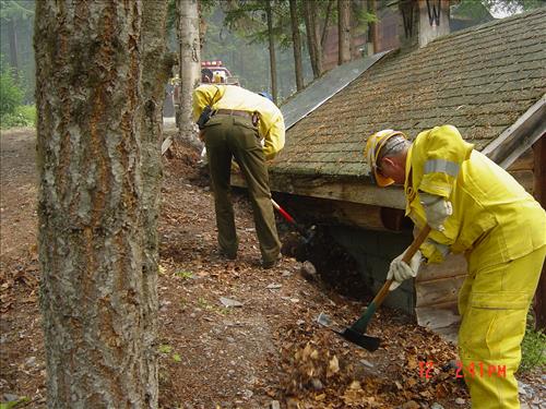 Structural fire protection during 2003 wildland fires in Glacier National Park
