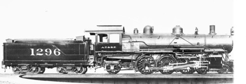 Atchison, Topeka & Santa Fe no. 1296 [4-6-2]