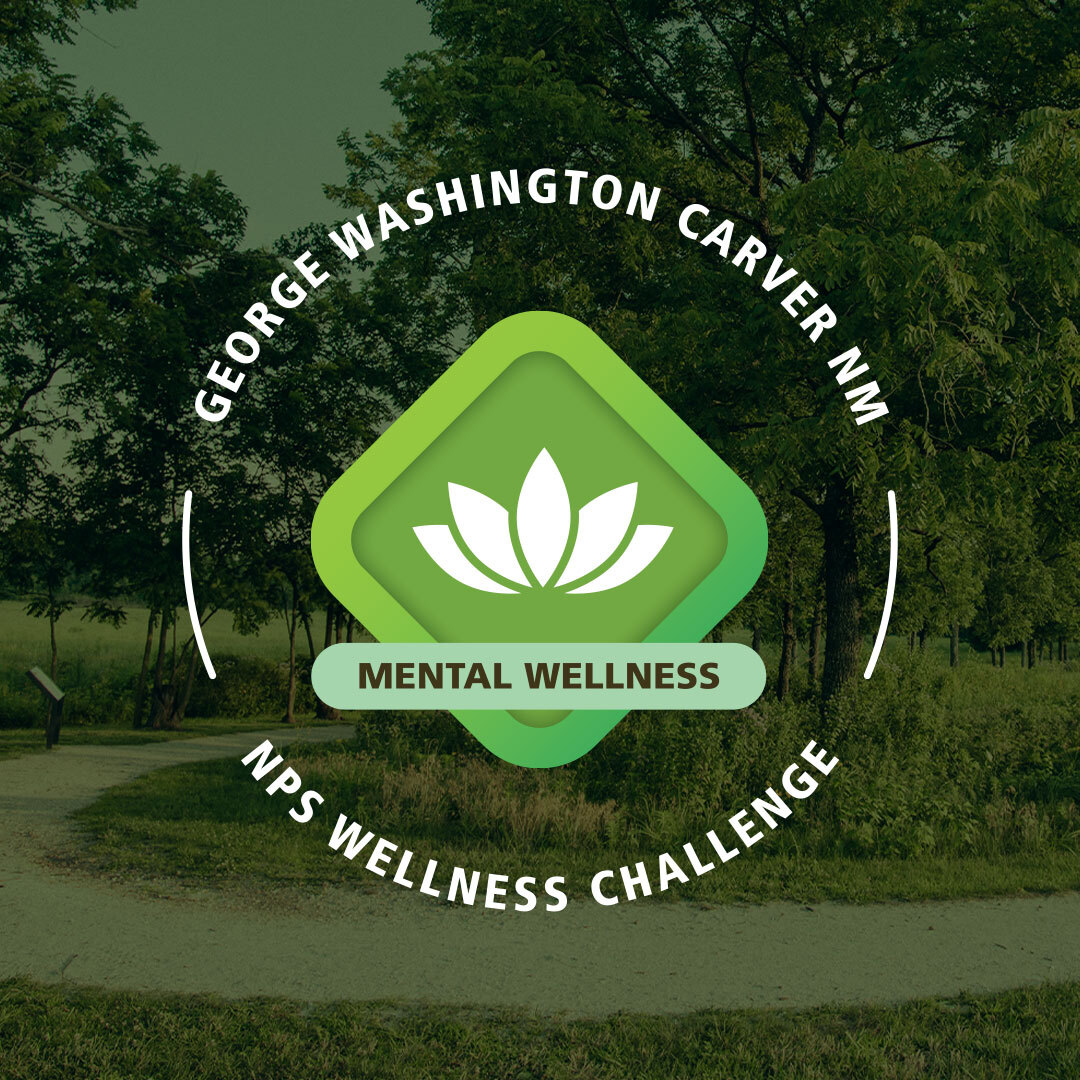 George Washington Carver NM Mental Wellness Badge with park trail