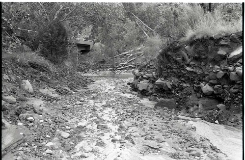 BW Photos of the damage from the Oak Creek flash flood of 1989.