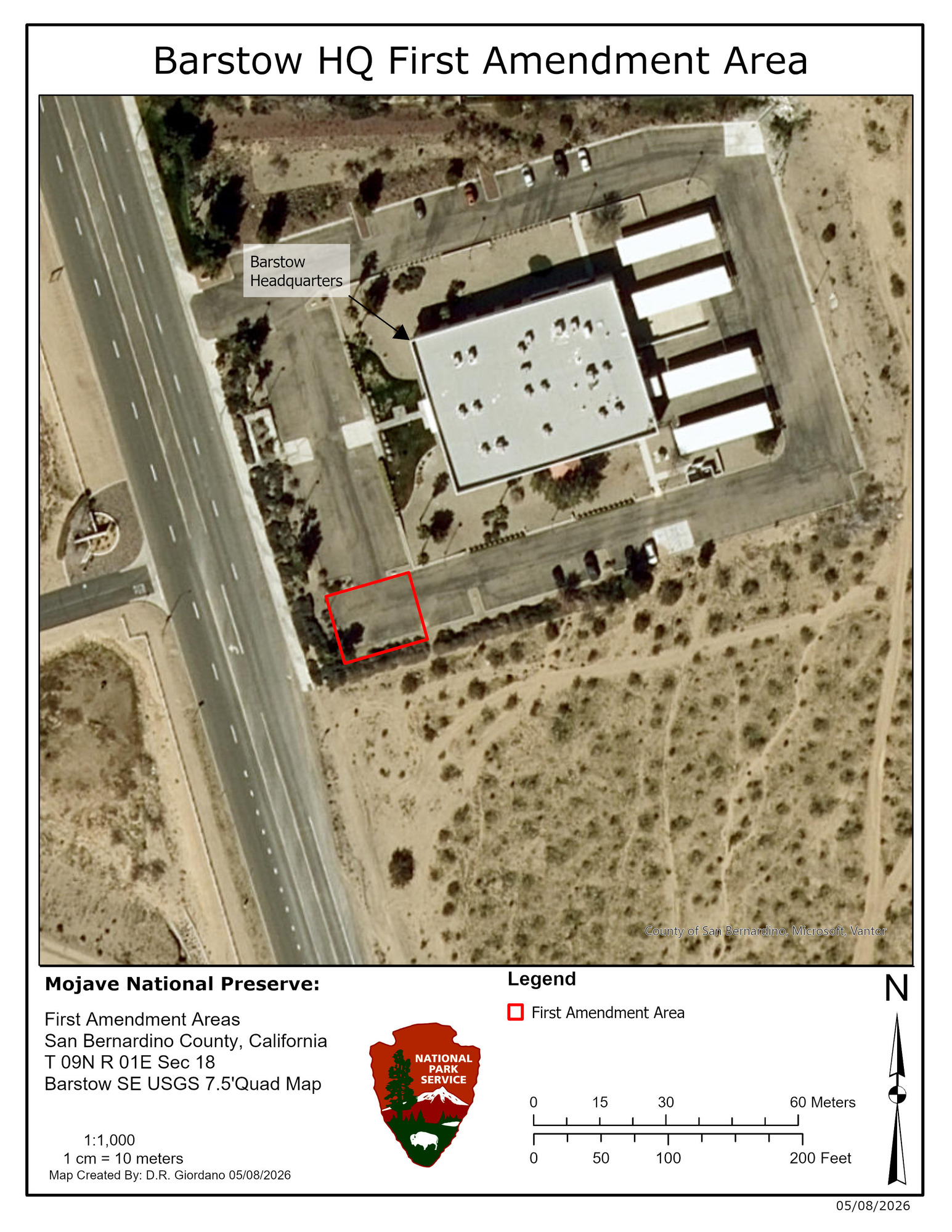 Map of First Amendment Area Barstow HQ