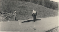Straightening wearing course at Station 30